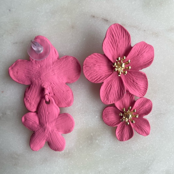 Anthro Blossom Earrings in Pink - Picture 3 of 5